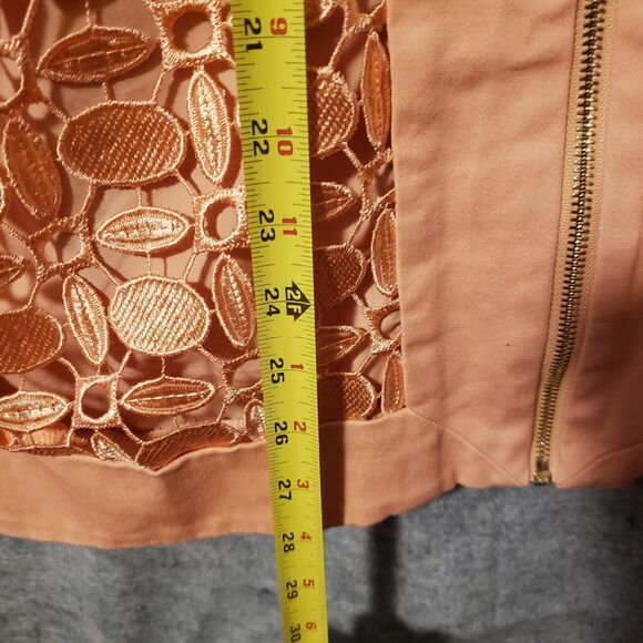 Jessica London Lace Jacket 20W  Pale Peach Lightweight, Lined,  Zip front Dressy - Picture 5 of 13
